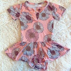 Posh Peanut Floral Twirl Skirt Bodysuit, size 12-18m